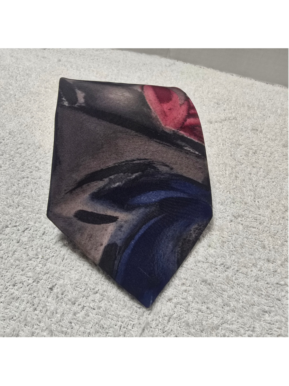 Men's Gino Pompeii Abstract Print Tie, One Size, Black and Blue